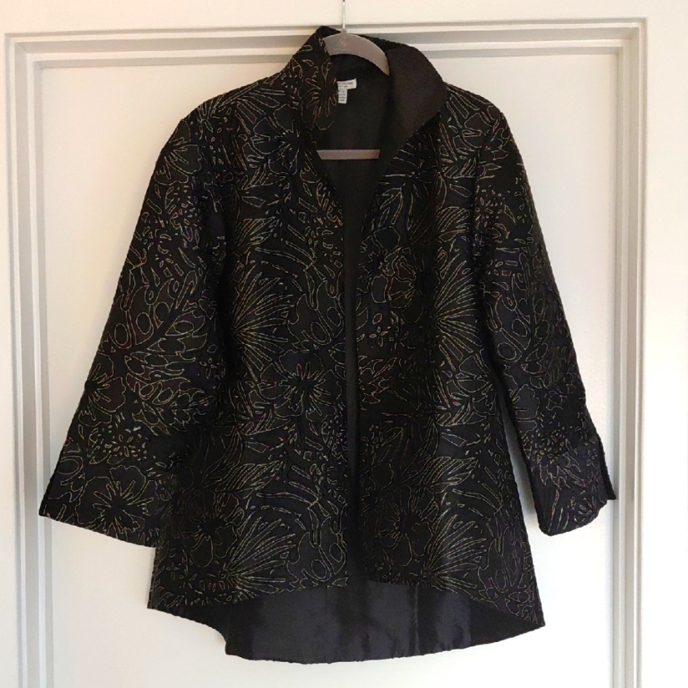 Black And Gold Floral Women's Jacket
